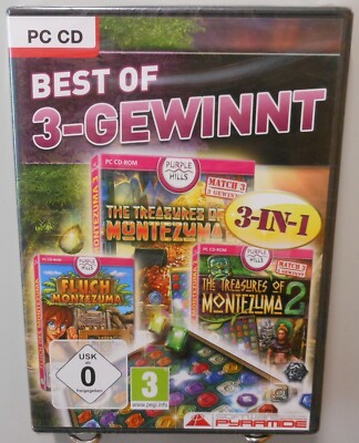 PC Spiel Software CD Best of 3-Gewinnt Montezuma Drei spannende Abenteuer #T8