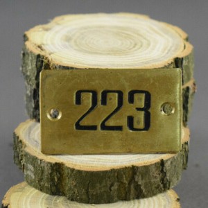 1945s brass letter door box sign number street