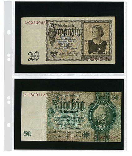 10-LINDNER-MU1404-Multi-Collect-Banknotenhüllen-Schwarz-2-Taschen-185x120mm - Picture 3 of 6