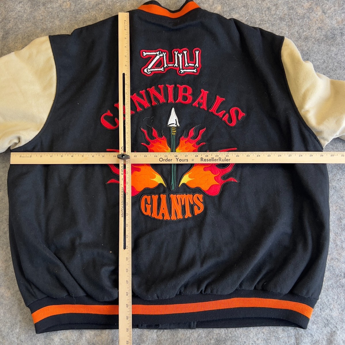 Zulu Cannibal Giants Negro League Jacket Varsity Letterman Men's