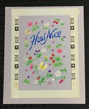 HOW NICE Lettering with Butterflies & Flowers 8x10" Greeting Cart Art #C9723