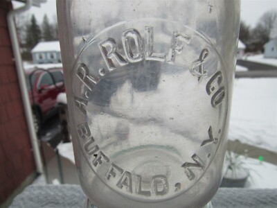 TREQ Milk Bottle A R Rolf & Co Dairy Farm Buffalo NY ERIE COUNTY Old Tin Top?