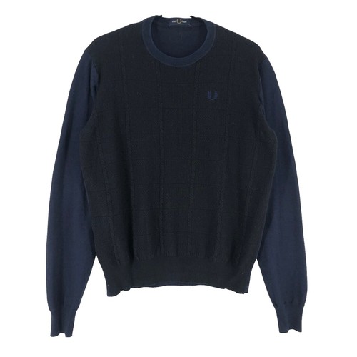 Fred Perry X RAF SIMONS MENS XS Jacquard Knit Shirt Polo Sweater