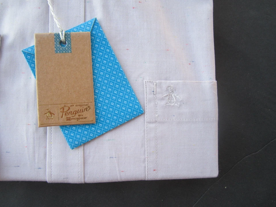 NUEVO NUEVO CON ETIQUETAS PENGUIN MUNSINGWEAR color lino CAMISA DE VESTIR HOMBRE 15 MANGA LARGA 32/33 Foto 4 de 4