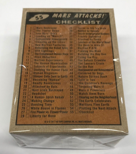 2017 MARS ATTACKS THE REVENGE TRADING CARD COMPLETE 55-CARD BASE SET (55) - Picture 2 of 4