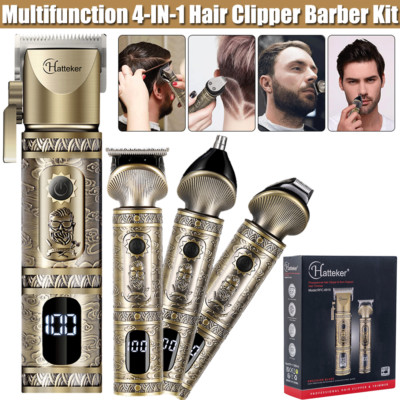 Hatteker 4-In-1 Pro Hair Clipper for Men Barber Nose Hair Cordless Beard Trimmer