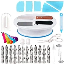 Cake Decorating supplies cake decorating turntable Stand 68 Pieces baking kit