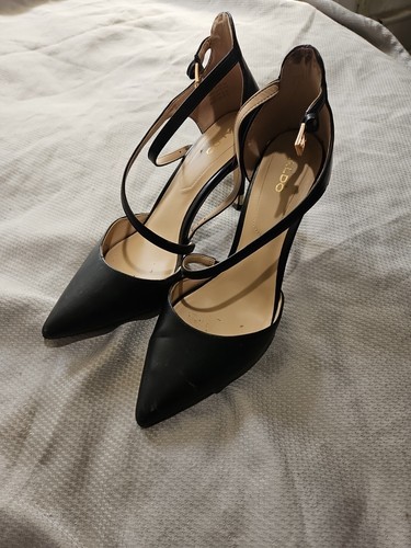 ALDO Shoes Womens US Size 8.5 Vetrano Stiletto Ankle Strap High Heel Nude Bone - Picture 2 of 12
