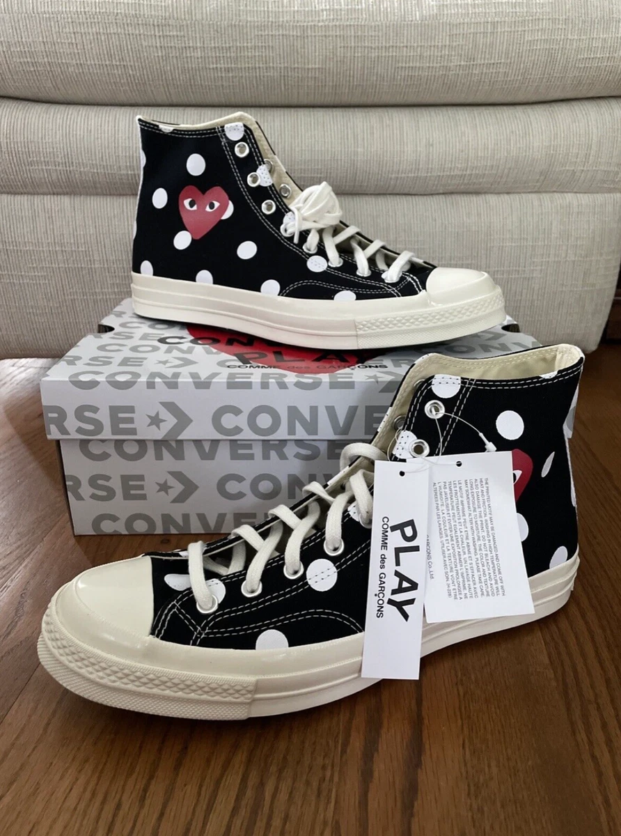 vijand kan niet zien Arthur Conan Doyle Converse x Comme des Garcons Chuck Taylor 70 Hi Polka Dot Black Sizes 3-12  | eBay