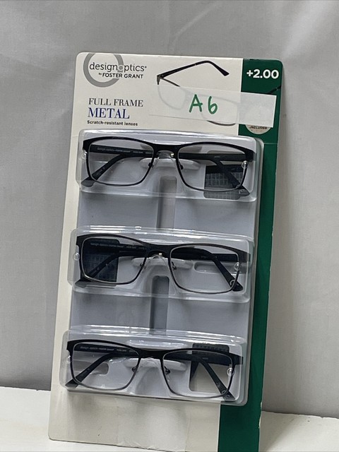 Design Optics By Foster Grant Full Frame 2 00 2pk Metal Glasses M49b For Sale Online EBay