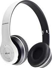 Upgraded Wireless Over-Ear Noise Cancelling Headphones with Mic, White
