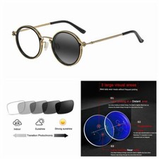 Multifocal Progressive Round Retro Anti UV Transition Photochromic 1.0 3.0