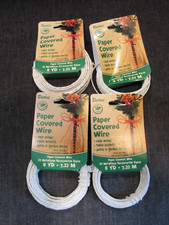 ""PAPER COVERED WIRE PACKS"" - NEW - 8 YDS EACH - SET OF 4 PACKS WHITE