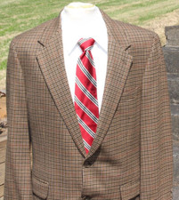 Vintage Brooks Brothers Sport Coat Mens 42L Brown Houndstooth Wool Blazer USA