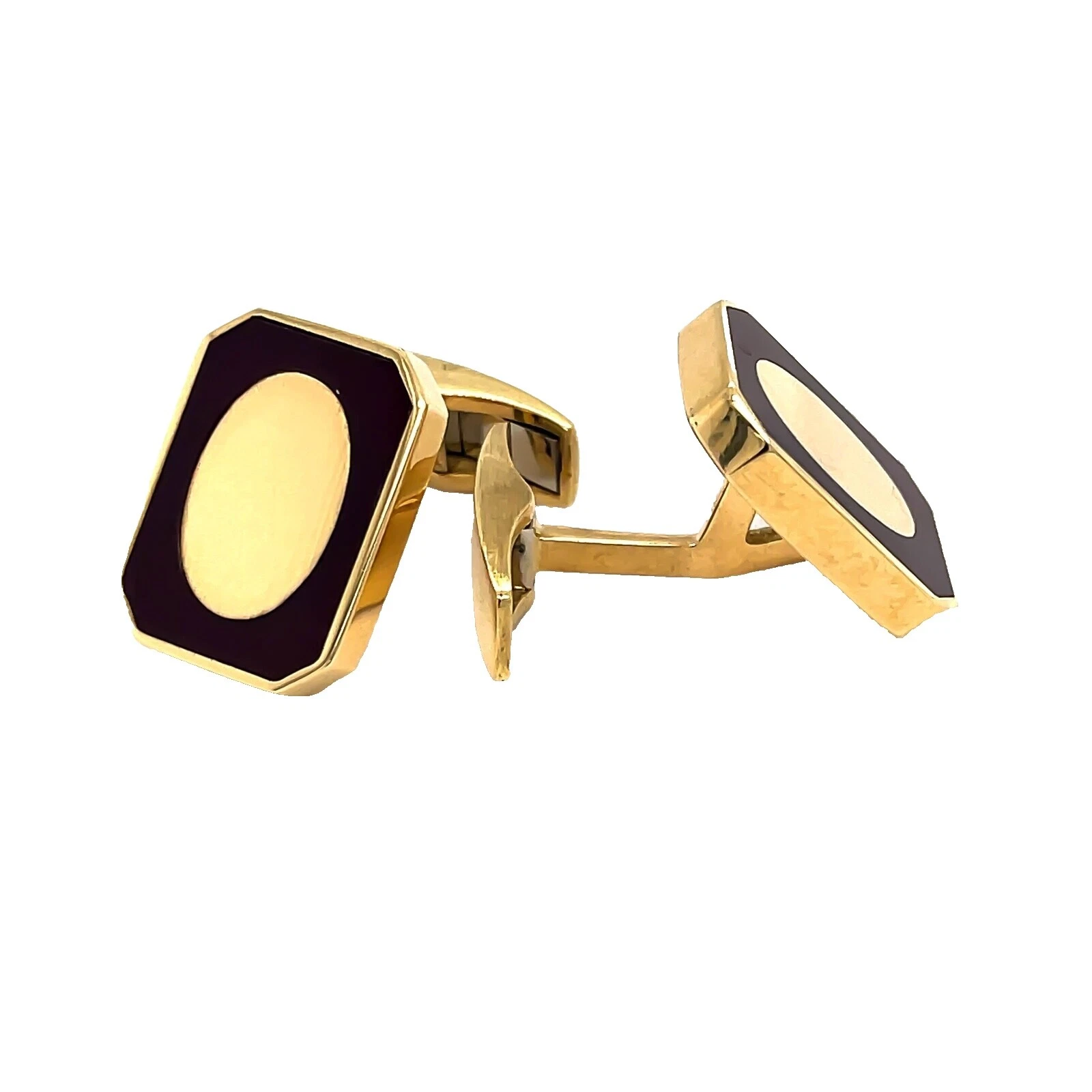 Gemelos Oro Amarillo Marrón para Hombres