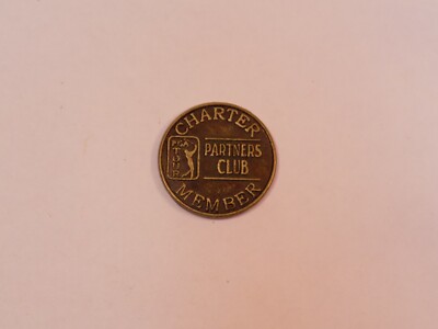 PGA Golf Tour Partners Club Charter Member Coin Token Charm Vintage Old Logo .75