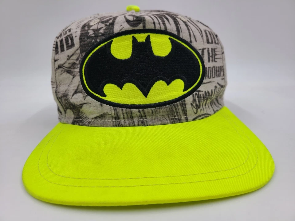 Gorra con cierre a presión de Batman DC Comics para jóvenes niños niñas regalo gris amarillo neón Foto 2 de 4