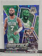 JAYLEN BROWN 2023-24 Mosaic Fast Break MONTAGE BLUE DISCO PRIZM 12/85 Panini #16