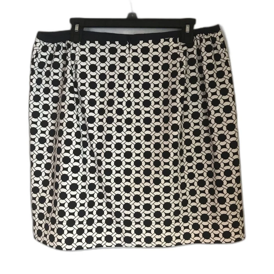 Falda lápiz Talbots blanca y negra con estampado geométrico para mujer talla 14W hasta la rodilla Foto 4 de 4