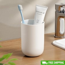 Dual-Sided Bathroom Tumbler Non-Slip Toothbrush Cup Easy Clean Organizer New
