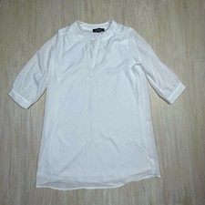 Lulu's White High Line V-Neck Sleek Resort Coastal Romantic Shift Mini Dress XS