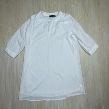 Lulu's White High Line V-Neck Sleek Resort Coastal Romantic Shift Mini Dress XS