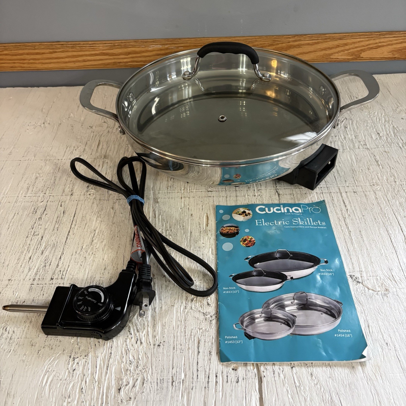 CucinaPro Electric Skillet 12 Inch Polished Stainless Steel LMSC01A-30 1500W