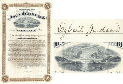Judson Manufacturing Co. Bond signed by Egbert Judson - Involving Explosives -