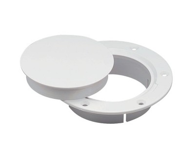 Marinco Deck Plate 3In Snap-In Wht Pl