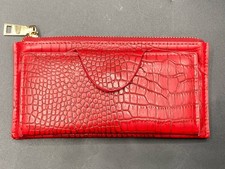 Jen  Co Kyla RFID Red Crocodile Print Snap Closure Wallet