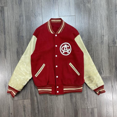 Negro League Varsity Jacket Chicago American Giants Wool Sz L Front Back Stitch
