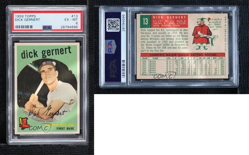1959 Topps Dick Gernert #13 PSA 5 06ws - Imagen 3 de 3