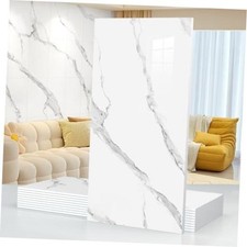 10pcs Thick Marble Peel and Stick 23.6" x 11.8" x 4MM x 10 Pack White Gray