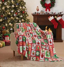 Peanuts Snoopy and Woodstock Christmas Plush Throw Blanket