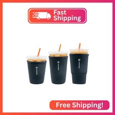 Sok It JavaSok Iced Coffee Cold Soda Insulated Neoprene Cup Sleeve Black, S/M