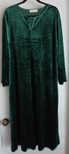 Oscar de la Renta Pink Label Green Velve Long Sleeve Maxi House Dress Retro Luxe