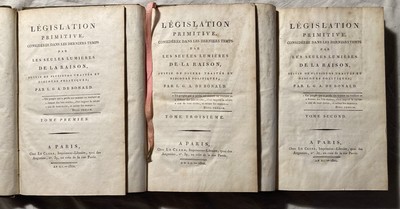 L.G.A. de Bonald: LÉGISLATION PRIMITIVE - 1802 - Bände 1 bis 3 - RAR