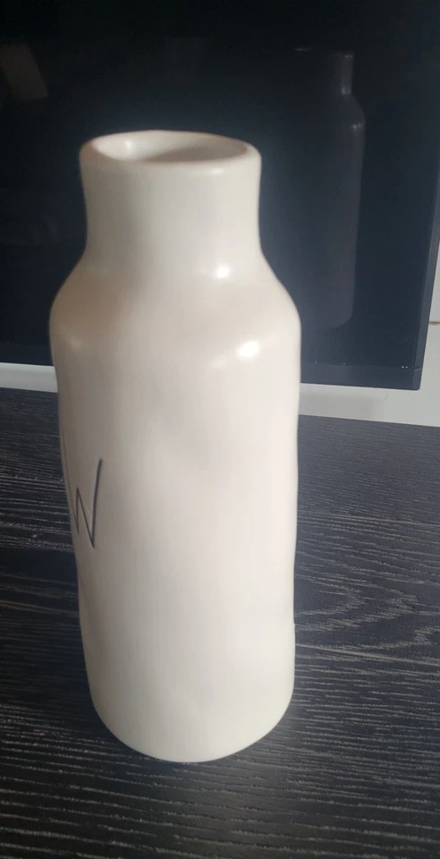 Jarrón de cerámica Rae Dunn GROW, colección artesanal de jarrón magenta de 9” de alto, beige Foto 4 de 4