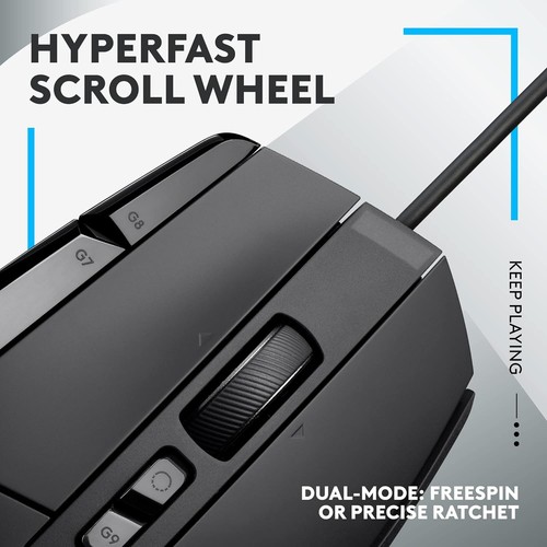 Logitech G G502 X Wired Gaming Mouse - LIGHTFORCE hybrid optical-mechanical prim - 第 5/7 張圖片