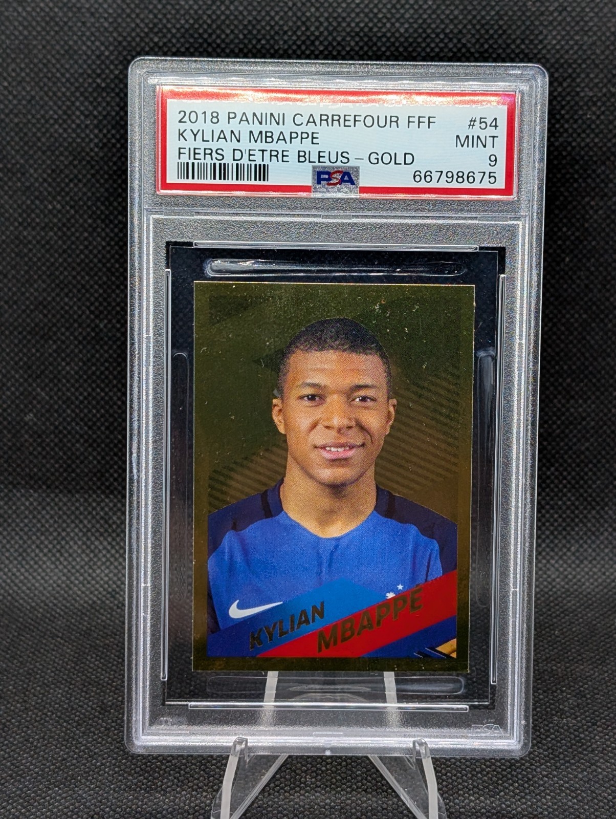 Panini Carrefour 2018 FFF Fiers D'etre Bleus #54 Kylian Mbappe PSA 9