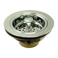 Made to Match 4.5 In. W Brass Kitchen Sink Basket Strainer in Polished Chrome