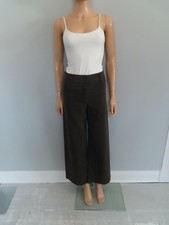Nili Lotan Chocolate Brown Cotton Wide-Leg Pants Size US 00