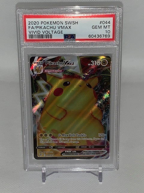 2020 Pokemon SWSH Vivid Voltage #044/185 FA Pikachu VMAX PSA 10 GEM MINT