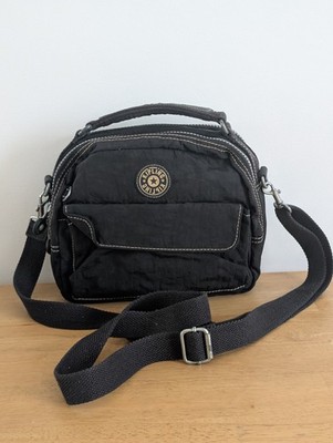 Vintage 90 s Kipling Candy Black 2-in-1 Crossbody Bag Rucksack, abnehmbarer Riemen