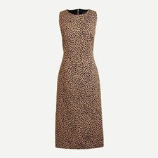 NWT J Crew Leopard Animal Print Sheath Bi-Stretch Cotton Dress 2 Mob Wife Office