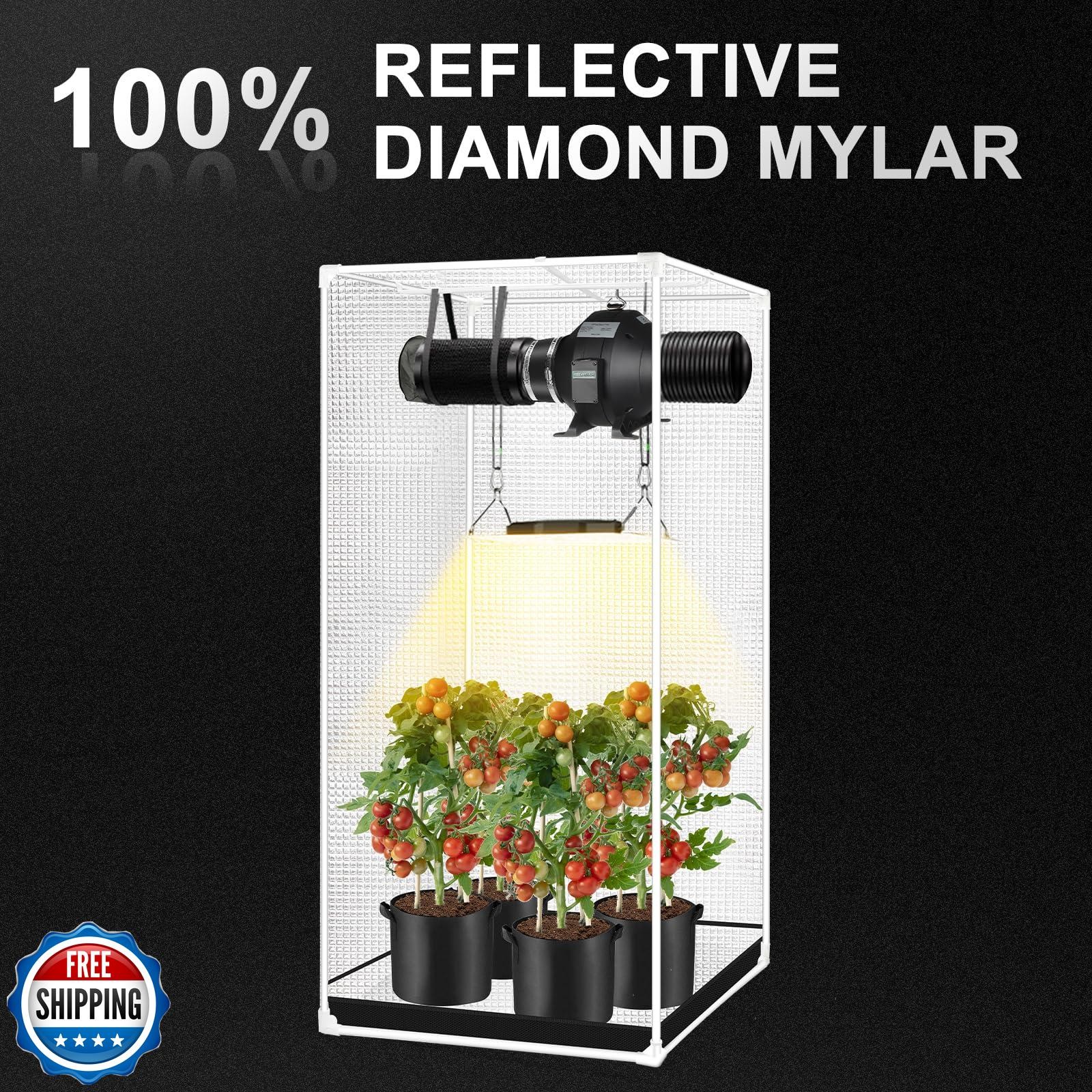 ATOUR 24”x24”x48” Grow Tent, Reflective 600D Mylar,Hydroponic Gro