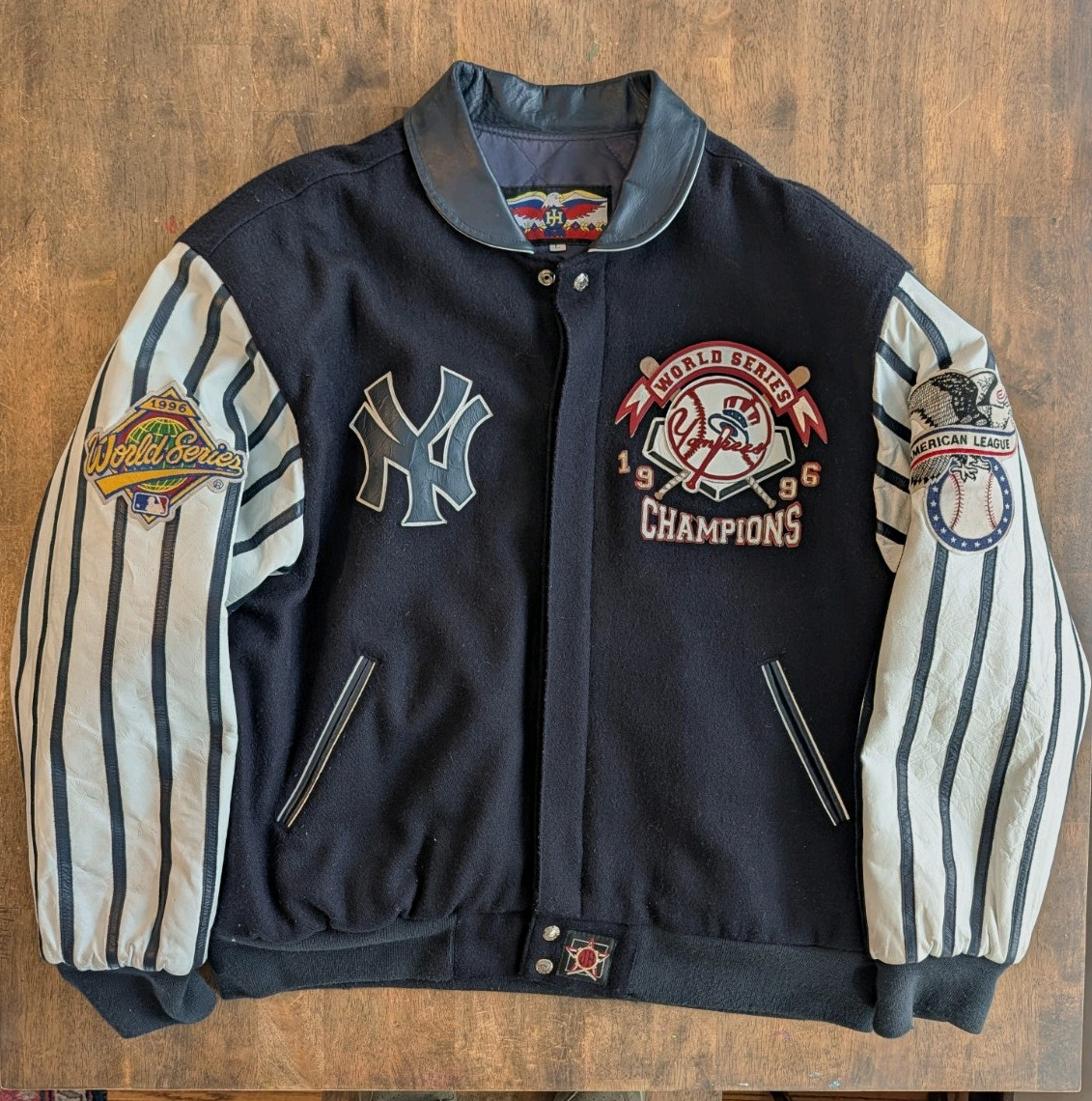 1996 NYY Wool And Leather Jacket. Jeff Hamilton. Size L. Perfect Condition