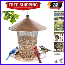 Bird Feeder for Outdoor Hanging, Metal Bird Feeders for Outside Hanging, 4 Lb...