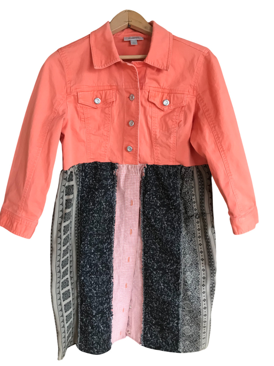 Boho Patchwork Duster: Upcycled Tangerine and Bro… - image 7