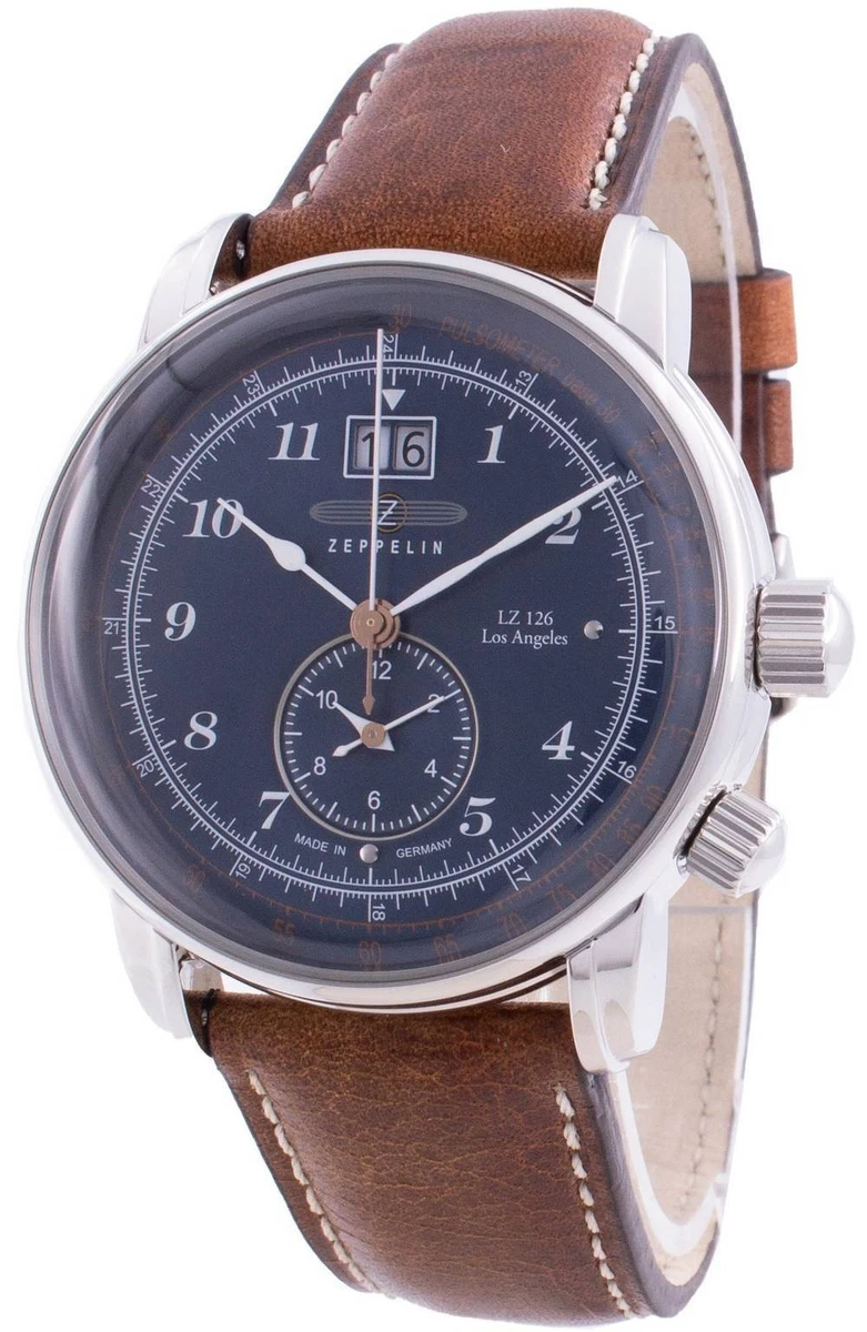 Zeppelin lz120 rome orologio Uomo Analogico Al quarzo con cinturino in Pelle di vitello 7138-3